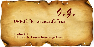 Offák Graciána névjegykártya